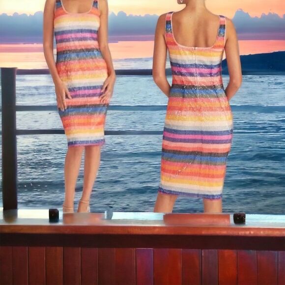 Midnight Doll Dresses & Skirts - 🔥🔥🔥Midnight Doll Striped Sequin Sheath Size 1